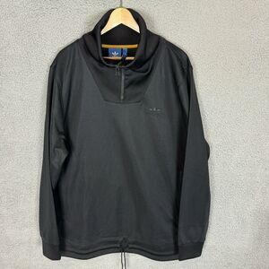 ADIDAS Jacket Mens XL Black Shadow Tones 1/2 Zip Casual Pullover Track‎ Top